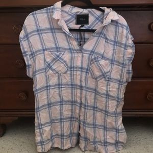 RAILS Light pink plaid shirt